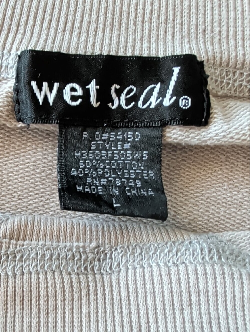 Wet Seal Beige Sweatshirt with Leopard 'LOVE' Graphic - Picture 2 of 5